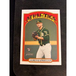 2021 topps heritage high number baseball rookie card of James kaprielian #696
